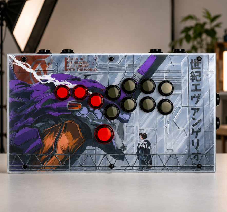 FightBoxArcade_'s tweet photo. FightBox #K1 Custom Project 💜💚
This #EVA Unit-01 theme looks absolutely incredible! 🔥
The artwork, colors, and button layout are a perfect match.
Would you use this controller for your next battle? 👀
#FightBox #Evangelion #EVA01 #Fightstick #ArcadeStick #CustomController https://t.co/LPIXsUIDwF