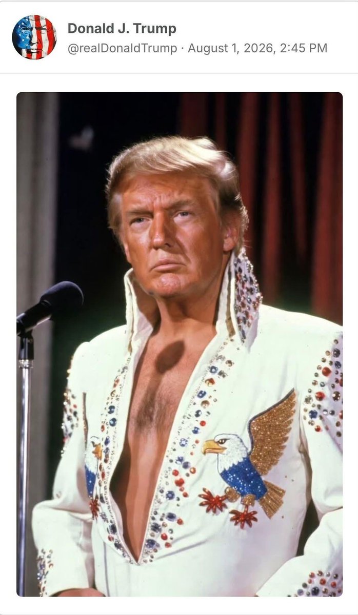 RossKneeDeep's tweet photo. It's way beyond cognitive tests. We're in serious trouble with this guy in charge. There's a war going on and he's posting himself as Elvis. 

How the hell long do we sit back and allow this to happen to us?

Has everyone lost their minds? https://t.co/vTAqzEUQSX