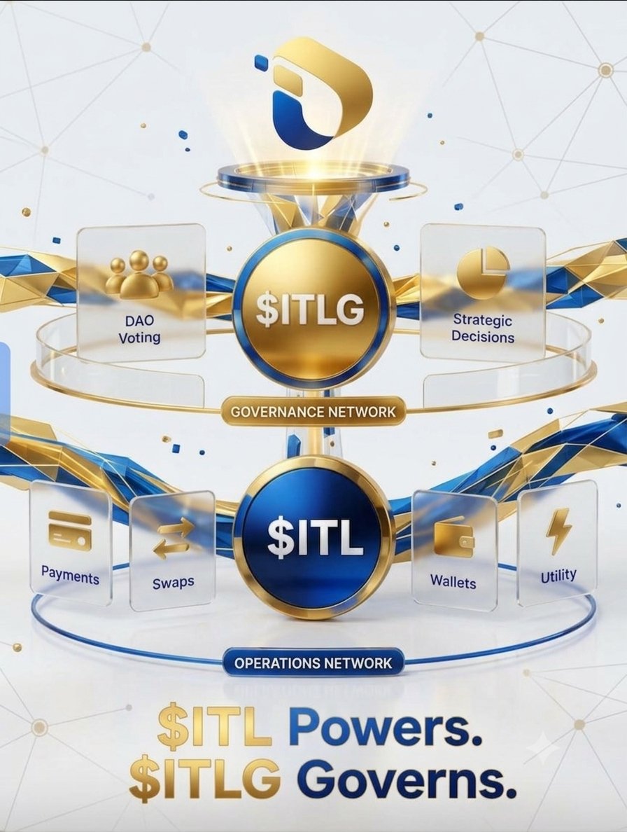 Waarima's tweet photo. We’re separating everyday operations from long-term governance to give our community full power and security:
🔹 $ITL = The utility engine (Swaps, Payments, Wallets)
🏆 $ITLG = The steering wheel (DAO Voting, Strategic Direction)
#INTERLINK #ITLG #ITL https://t.co/pyIFKqMp1E