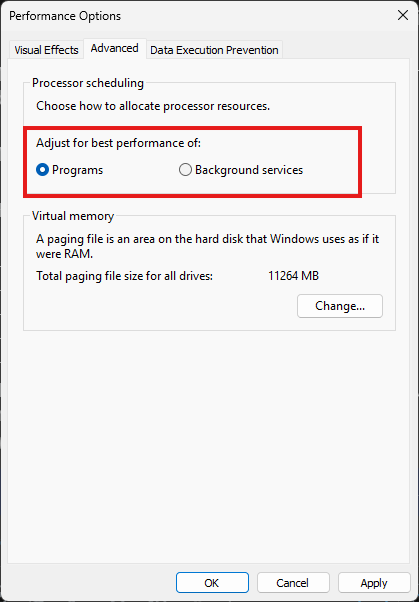 ultimatetweakk's tweet photo. 🚨 Want more FPS? Check this Windows setting.

Many gamers don't realize their CPU can prioritize background services instead of their game.

Make sure it's set to Programs.

How to check:
→ Press Win + R
→ Type sysdm.cpl
→ Advanced → Performance → Settings
→ Advanced
→ Set Processor scheduling to Programs

It's also worth checking after major Windows updates to make sure it hasn't changed.

Was yours already set correctly? 👇