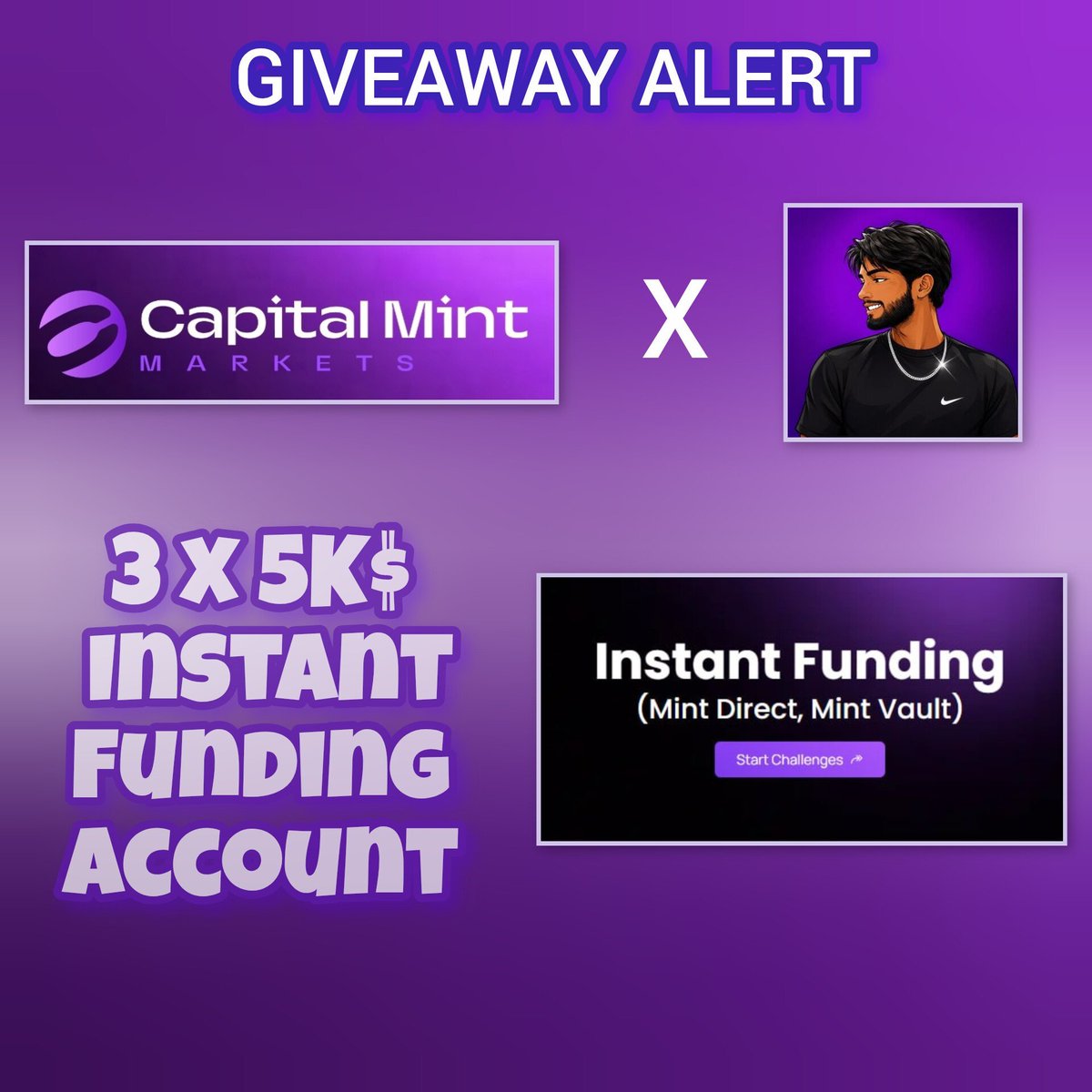 xioamijii's tweet photo. Giveaway Alert for My Community !!

I have partnered up with @CapitalMintMkt .

- 3 × 5k$ Instant Funded Accounts.

How to enter : 

> Follow : @xioamijii &amp; @CapitalMintMkt .

> Like , Retweet and Tag 3 friends in the comment.

Ends in 24 hrs. https://t.co/PydmsjSF4g