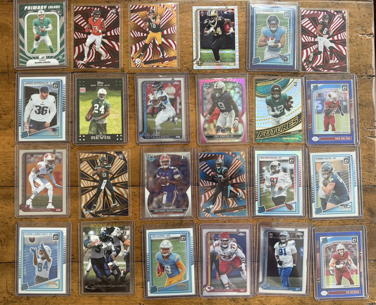 BlakesCards42's tweet photo. @tm1515152005 🏈 FOOTBALL ROOKIE SALE! 🏈

$1 EACH OBO 

✉️ $1 PWE | 📦 $5 BMWT
💰 PayPal G&amp;S or Venmo

Always happy to bundle cards, stack purchases, and work with offers.

Comment or DM to claim! https://t.co/QpN5K9erBD