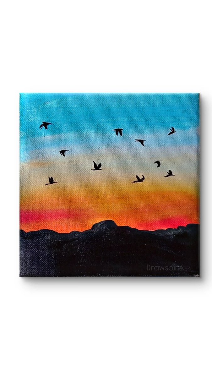Drawspire's tweet photo. Freedom at sunset on canvas 
#painting #artistonx https://t.co/auvYLBTPpn
