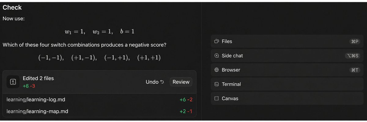 rahmanyns's tweet photo. It'd be nice if codex has a canvas option in the sidebar. 

very handy for quick napkin math, sketches, taking notes for learning. 

something like this. https://t.co/coGuxeOcji