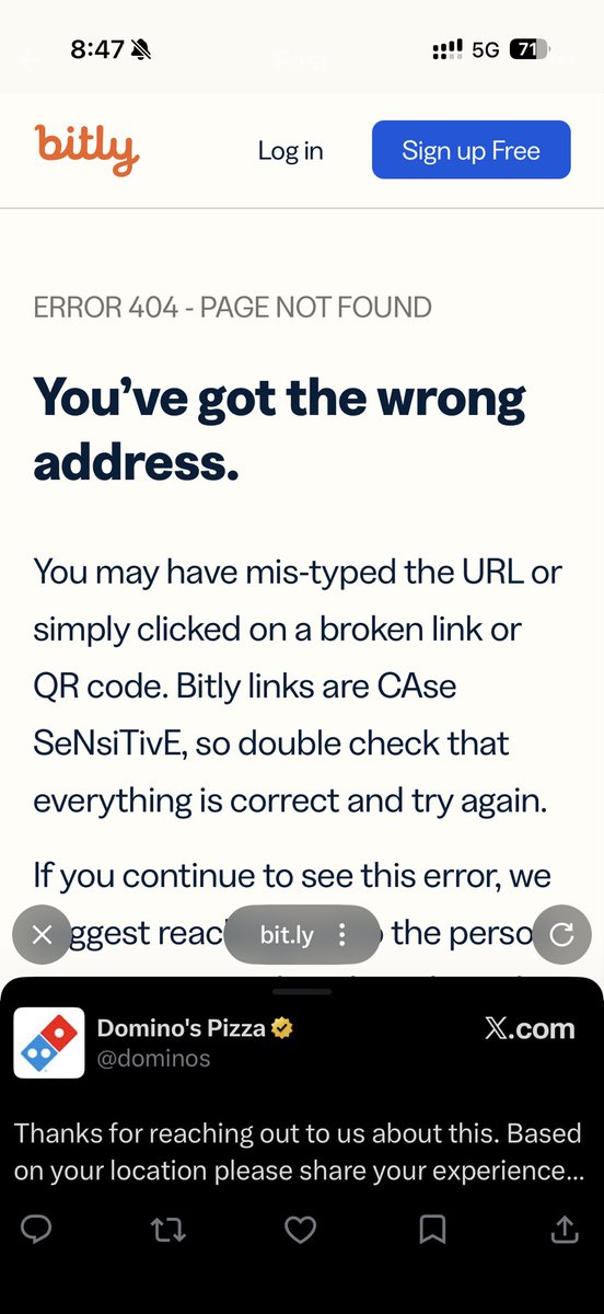 appy_1910's tweet photo. @dominos Is this some kind of a joke?
The Url is also invalid. 
@dominos https://t.co/YaXNmPWTgY