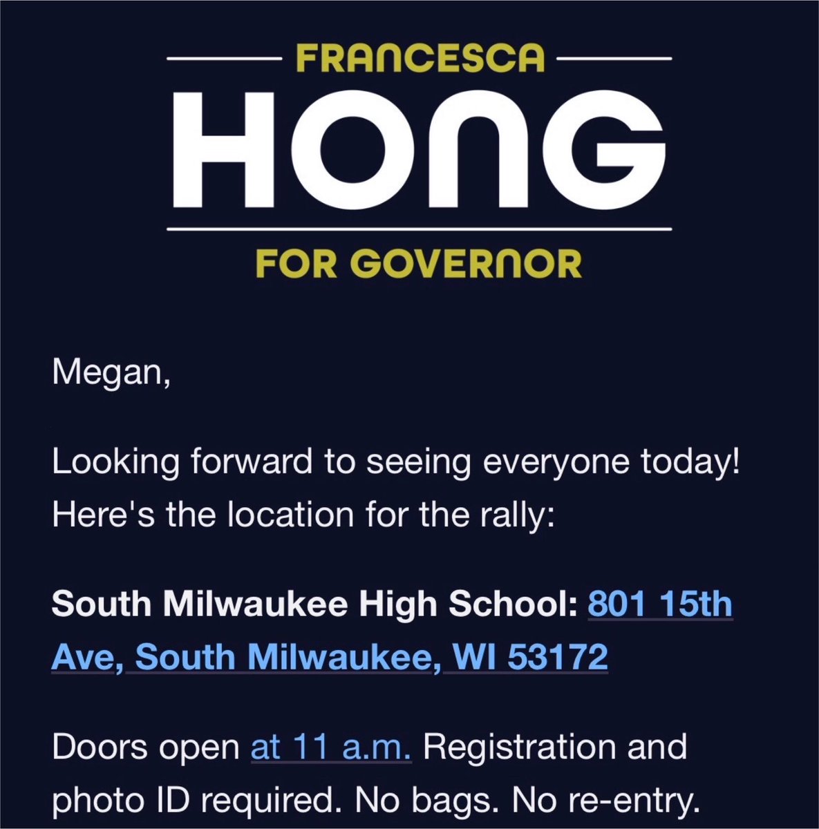 HeartlandPostWI's tweet photo. Socialist @FrancescaHongWI wants to abolish all photo ID requirements for voting…yet she is requiring a photo ID to get into her rally today. https://t.co/i0gCn1QLVq
