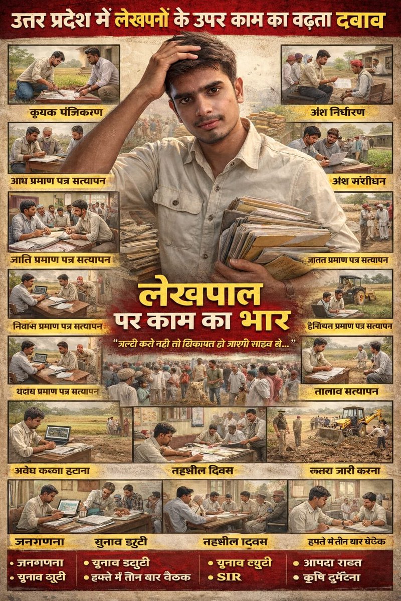 BhartiVikas123's tweet photo. #लेखपाल_की_मांग
1.मंडल स्थानांतरण लागू करो।
2.DPC पदोन्नति सूची तत्काल जारी करो।
3.2024 भर्ती परीक्षा  परिणाम  घोषित करो।
4.वाहन भत्ता ₹1500 न कि 100
   @CMOfficeUP @InfoDeptUP @KANCHAN75575845 @aajtak @ABPNews    @News18UP @indiatvnews
 @ChiefSecyUP
 @BoardofRevenue
@CMOfficeUP https://t.co/vpyrmUweXl