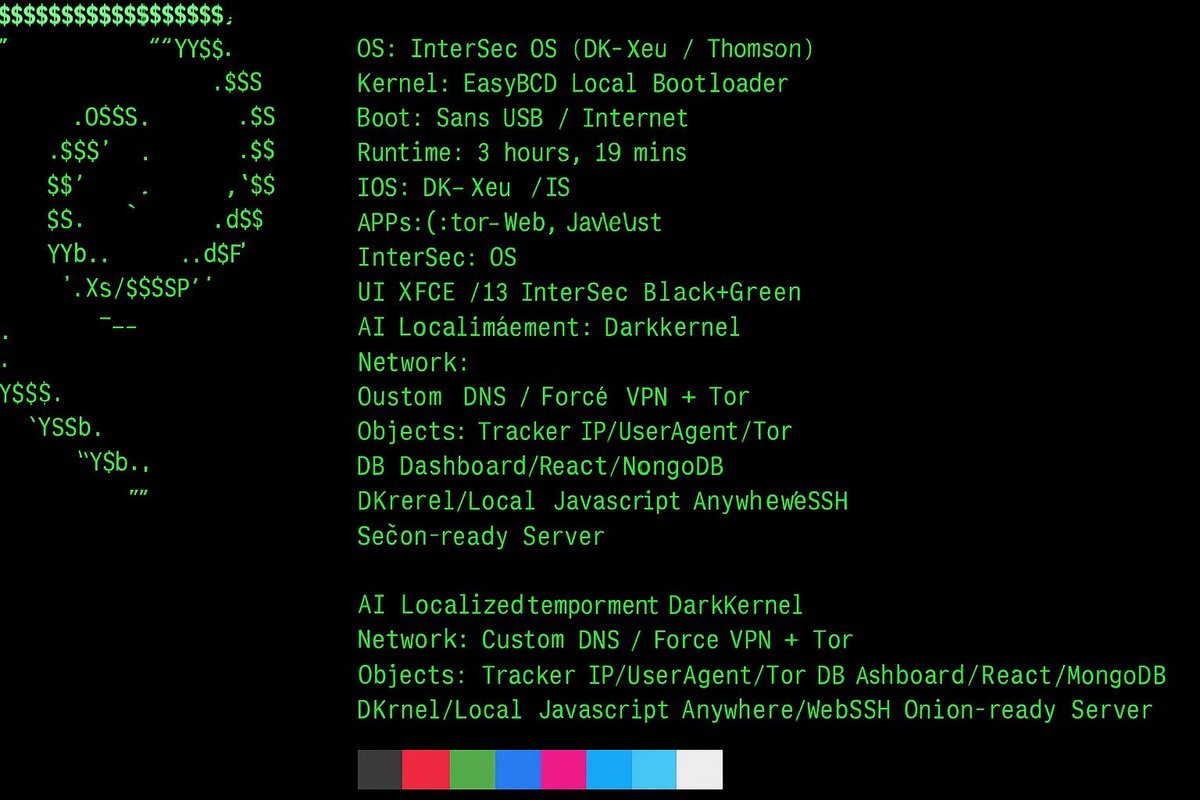 antisgouv's tweet photo. #InterSecOS #DarkKernel #CyberSecurity #InfoSec #CustomOS #TorNetwork #VPN #OpenSourceSecurity  #LinuxCommunity #HackerOS #PrivacyTech #SysAdmin #TerminalAesthetic

@osfromscratch https://t.co/1mKgyHnU6Y