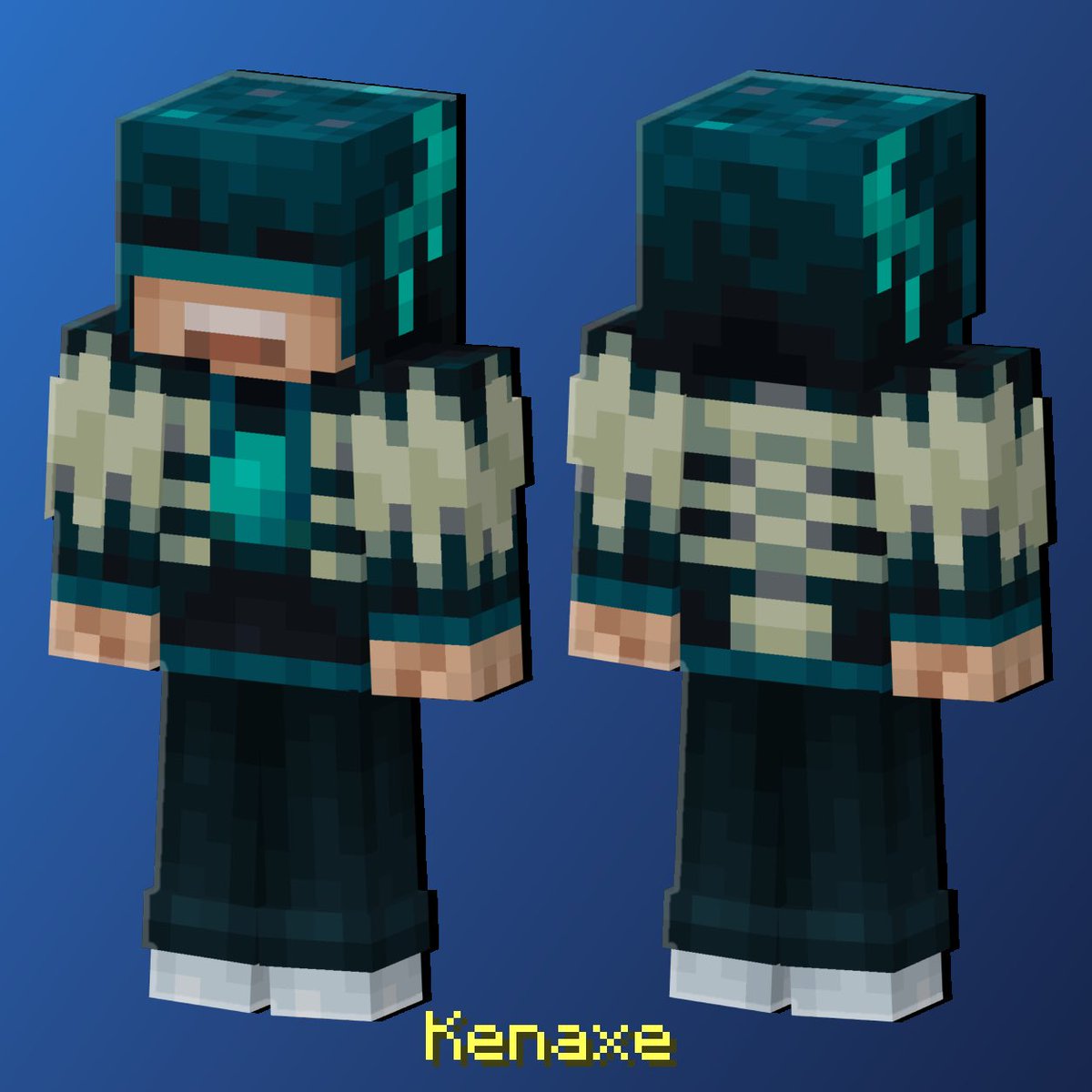 KenaxeSkins's tweet photo. Warden version of my #Minecraft skin!
I hope I won’t scare anyone in the caves… Right?
#art #pixelart #blockbench #minecraftskin #minecraftart #commissionsopen https://t.co/Ug36FfZhCm