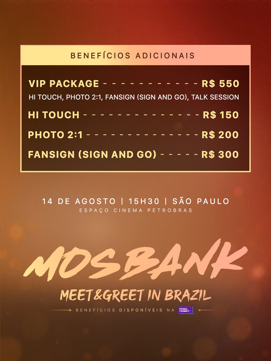 isskwan26's tweet photo. Brasil... vocês estavam com saudade deles? 🇧🇷❤️
Mos & Bank estão de volta para um Meet & Greet especial em São Paulo!
Nos vemos em breve para mais um encontro inesquecível com Mos & Bank!
#MosBank #MosBankInBrazil #MosBankMGInBrazil https://t.co/TxUJl7viOW