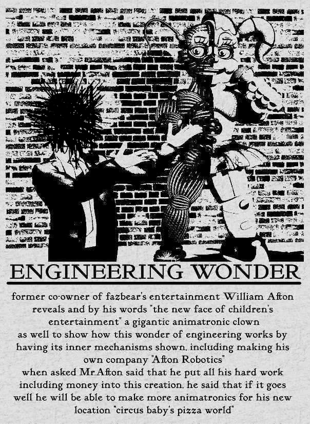 __Plague_Doc__'s tweet photo. "rare new afton robotics find.
We were able to find this old newspaper article of the owner william afton,
But unfortunately whoever owns this newspaper wrote all over the owners face for some reason."
#fivenightsatfreddys #fnaf #sisterlocation #circusbaby #fnafsl #WilliamAfton https://t.co/ggplFWOX1e