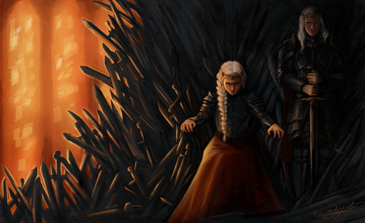 a_nomalyy's tweet photo. "Nonsense, it's a chair made out of steel blades. Rhaenyra had wanted it all her life and had sacrificed two sons for it. She likely gripped the damn thing too tight." https://t.co/NnRUJT10wv