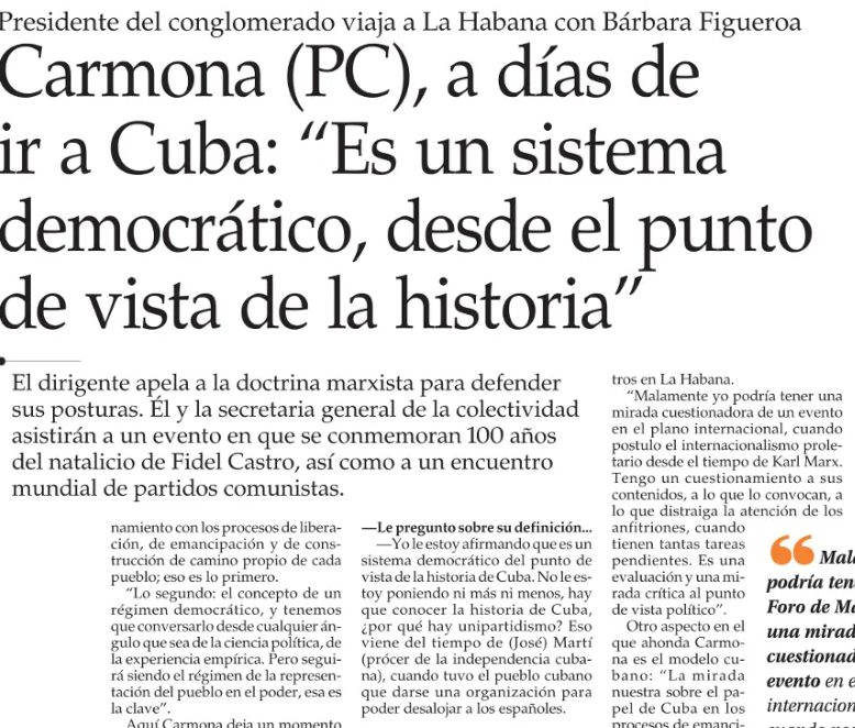 patricionavia's tweet photo. Es el líder del partido en el que milita la que fue candidata presidencial de la izq en 2025. Si no aceptas que las amenazas a la democracia provienen de todos los que relativizan a las dictadura de izq o derecha, eres parte del problema más que de la solución. https://t.co/JrehBU5zZ4