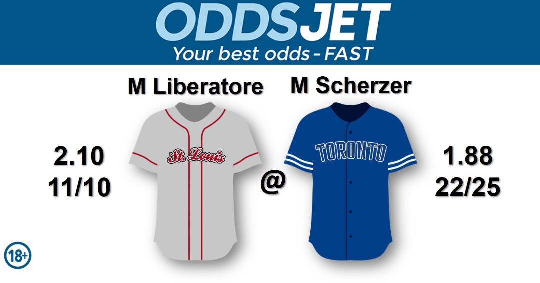 oddsjet's tweet photo. #MLB,
#Baseball,
#MLBTwitter,
#STLCards,#STLCardenales, #FortheLou, vs. #Lightsupletsgo, #Jays, #BlueJays, #WantItAll, #BlueJays50,Get your best odds - fast at Oddsjet https://t.co/xuHy3vP0xy