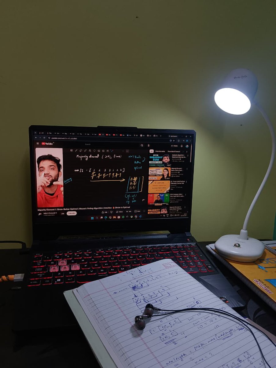 SUJALKRCODES's tweet photo. Day 14/30 of my #30DaysOfCode 🚀

✅ Completed: Majority Element
🧠 Learned: Moore's Voting Algorithm
📚 Continuing with the Medium Array section of Striver's A2Z DSA Sheet.

Steady progress, one problem at a time.

#30DaysOfCode #DSA #Java #StriversA2Z #CodingJourney https://t.co/DA7fZiOWFI