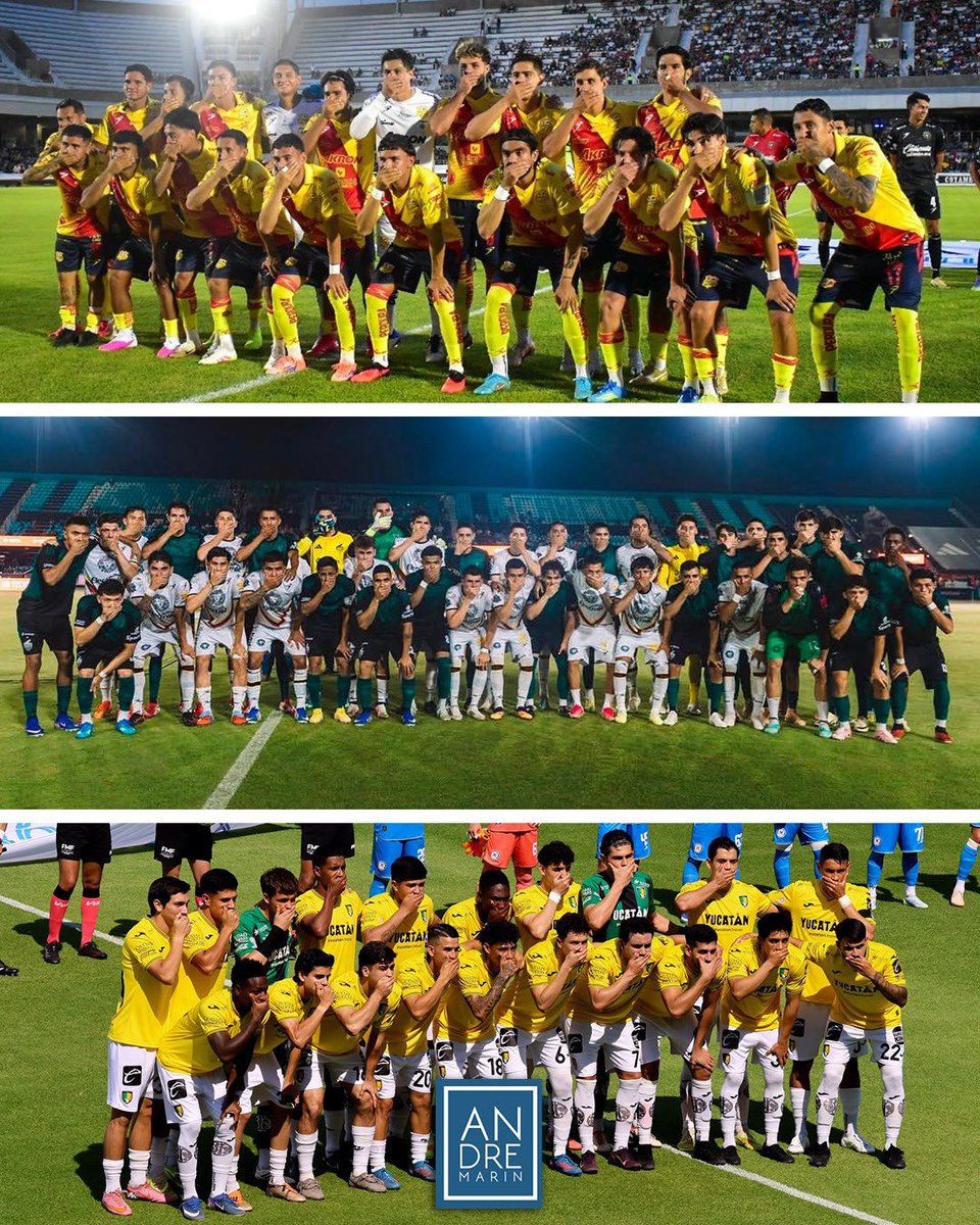 andremarinpuig's tweet photo. ¡VAN A SEGUIR PELEANDO POR LO SUYO! 👊🏼💥

A las acciones de Mineros también se sumaron Venados, Morelia, Cancún y Leones Negros cubriéndose la boca durante la foto oficial como símbolo de protesta en contra de la eliminación del ascenso deportivo en el futbol mexicano y de las amenazas de multa que han recibido por parte de la Federación.

Todas sus aficiones los han respaldado al grito de '¡Ascenso, ascenso!' durante los partidos y mostrando camisetas con mensajes que no han tardado en hacerse virales en redes sociales.

Al final, lo único que todos piden es la oportunidad de poder competir por un objetivo que nunca debió desaparecer...