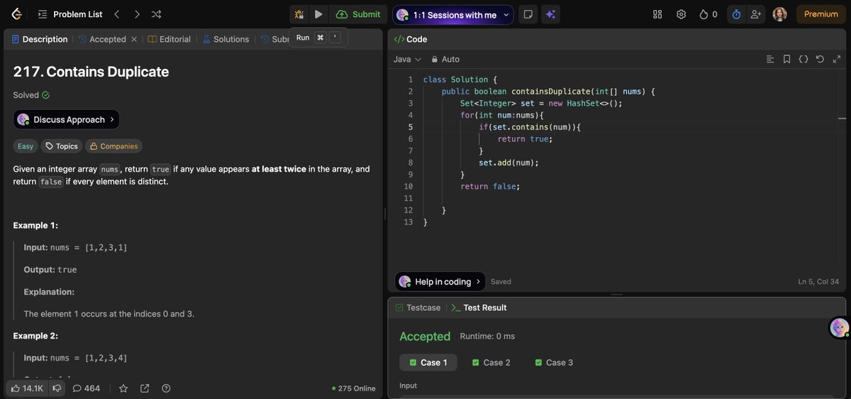 anshika_098's tweet photo. Day 10 of #100DaysOfCode
✅ First Unique Character in a String
✅ Contains Duplicate
✅ Majority Element
Learned when to use a HashSet vs a HashMap.

#DSA #Java #LeetCode #HashMap #HashSet https://t.co/YUJMhILZGj