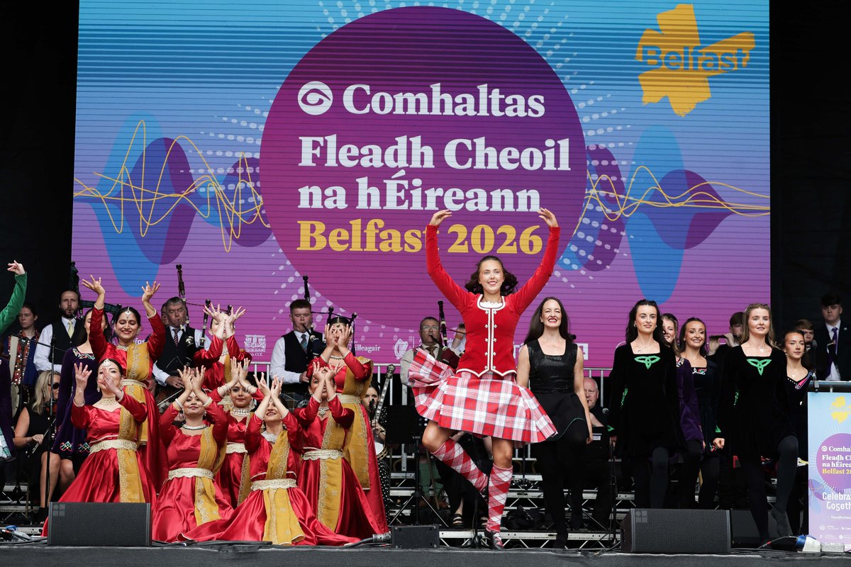 NIOgov's tweet photo. 🎵 The Fleadh Cheoil na hÉireann has arrived in Belfast for the first time!

🌍 Secretary of State @RhonddaBryant and NIO Minister Sarah Owen have attended the world's biggest celebration of Irish music which is welcoming visitors from across the globe. (1/2)

#FleadhBelfast2026 https://t.co/UyoKLELN7v