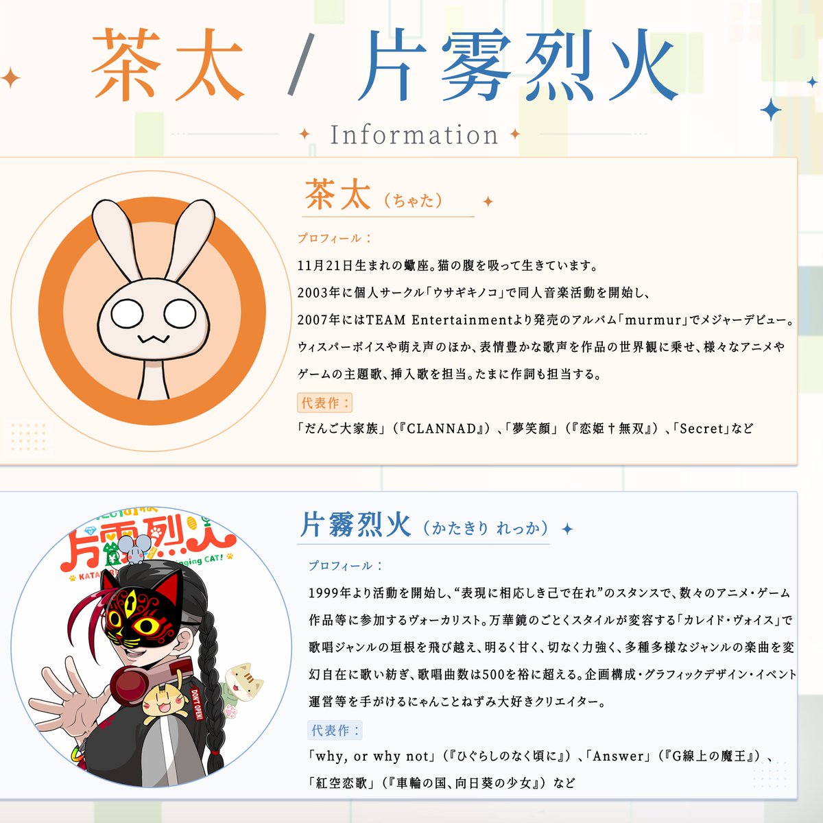 NekonokeW80449's tweet photo. 【情報解禁】『Sign：砕冠編』トゥルーエンドテーマソング制作陣を公開

「THE RIGHT THING.」
歌：茶太（ウサギキノコ）@chanekino
作詞・作曲・コーラス：片霧烈火（CLOSED/UNDERGROUND）@katakiri_rekka
編曲：Sebastian（UtAGe）@Sebastian_UtAGe

#Sign砕冠編 #片霧烈火 #茶太  #ビジュアルノベル https://t.co/LAIFOj7Tqk