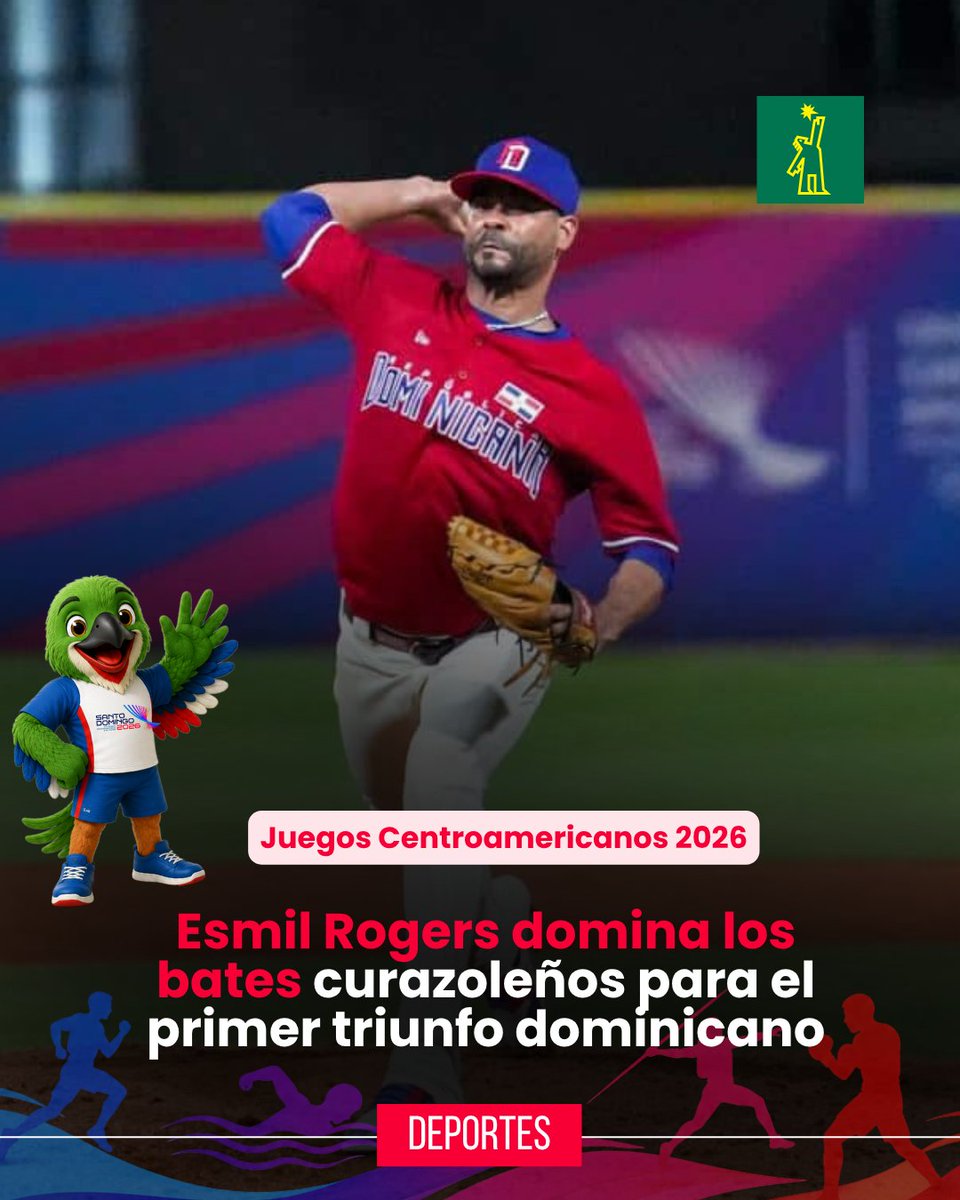DiarioLibre's tweet photo. 🥇| #DeportesDL | RD vence a Curazao por nocaut; Esmil Rogers lidera desde el montículo
Lee la crónica completa: 🔗https://t.co/CtvlvxeDHI
#DiarioLibre #Noticias #JCC2026 #Beisbol #TeamRD https://t.co/YACzUqNulZ