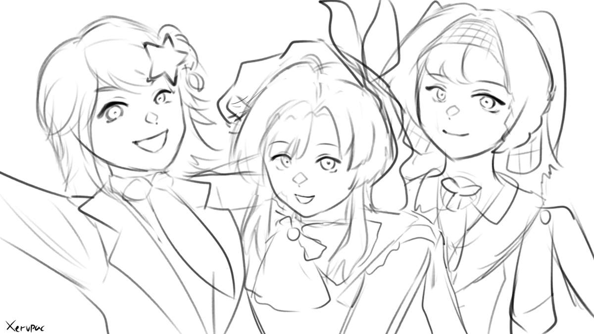 Xervpac's tweet photo. #Reverse1999 Felt like drawing them after the livestream https://t.co/sFkBJNVwQO