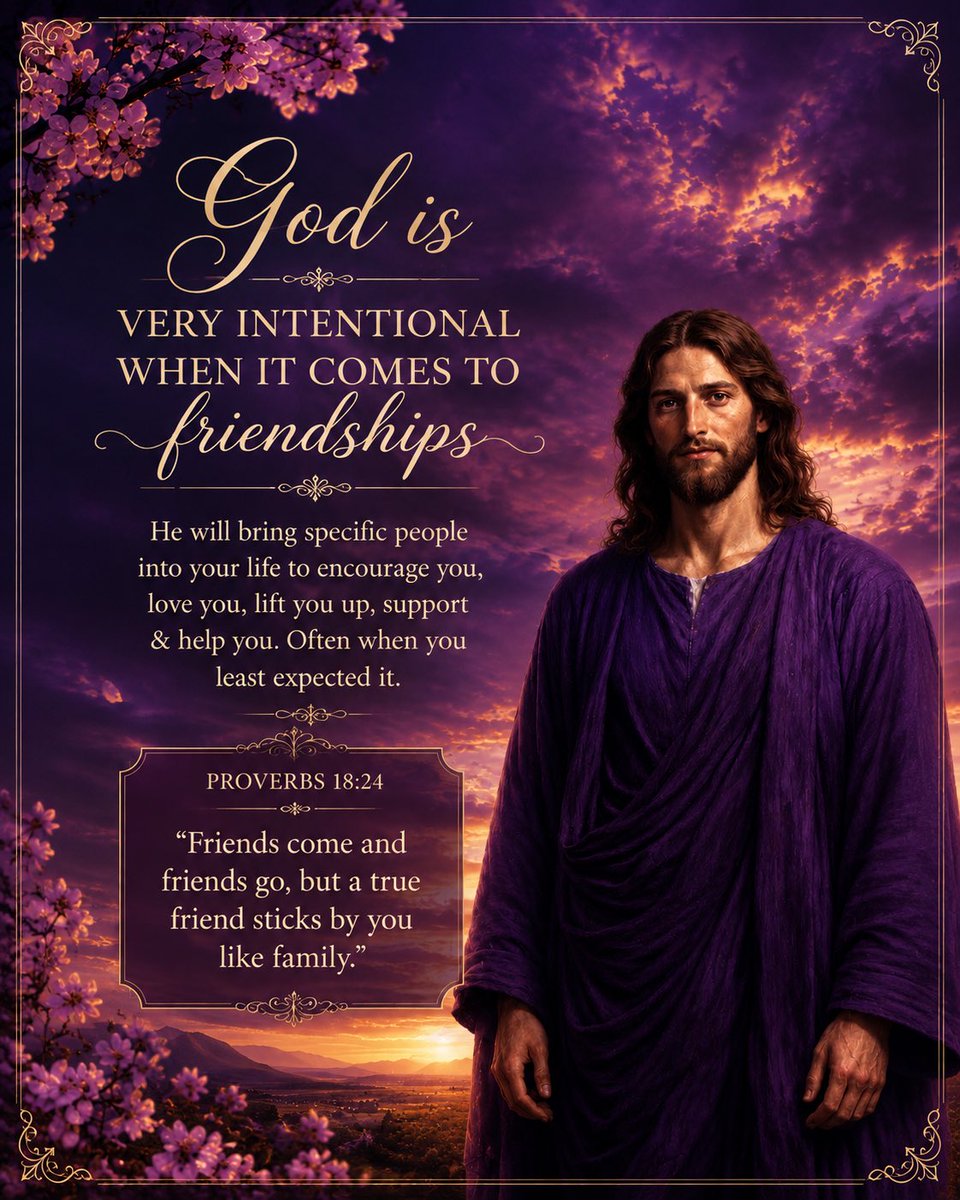 FaithInPurple_'s tweet photo. God is intentional about the people He brings into our lives. 💜
Some friendships arrive exactly when our hearts need encouragement, support, and love. Thank God today for the true friends He has placed in your life. 🙏

#FaithInPurple #ChristianEncouragement #Friendship https://t.co/jHhDLrSK8Z