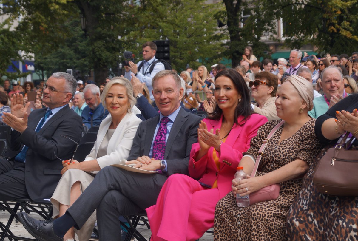 NIOgov's tweet photo. 🎵 The Fleadh Cheoil na hÉireann has arrived in Belfast for the first time!

🌍 Secretary of State @RhonddaBryant and NIO Minister Sarah Owen have attended the world's biggest celebration of Irish music which is welcoming visitors from across the globe. (1/2)

#FleadhBelfast2026 https://t.co/UyoKLELN7v