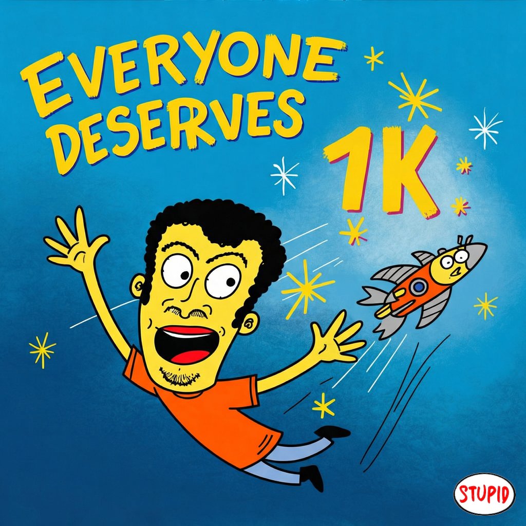 StupidManBozo's tweet photo. Everyone deserves 1k too, reply boost and we follow back guaranteed. https://t.co/aUfUtiBmH5