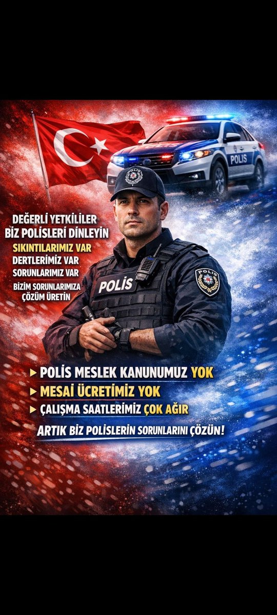 PolisTelsizii's tweet photo. Polislerin talepleri lüks değildir. İnsani çalışma saatleri, adil ücret, güçlü özlük hakları ve ailesine zaman ayırabileceği bir yaşam istemek en doğal haktır.
#PoliseAdilMaaş https://t.co/4g8fpEy9fp