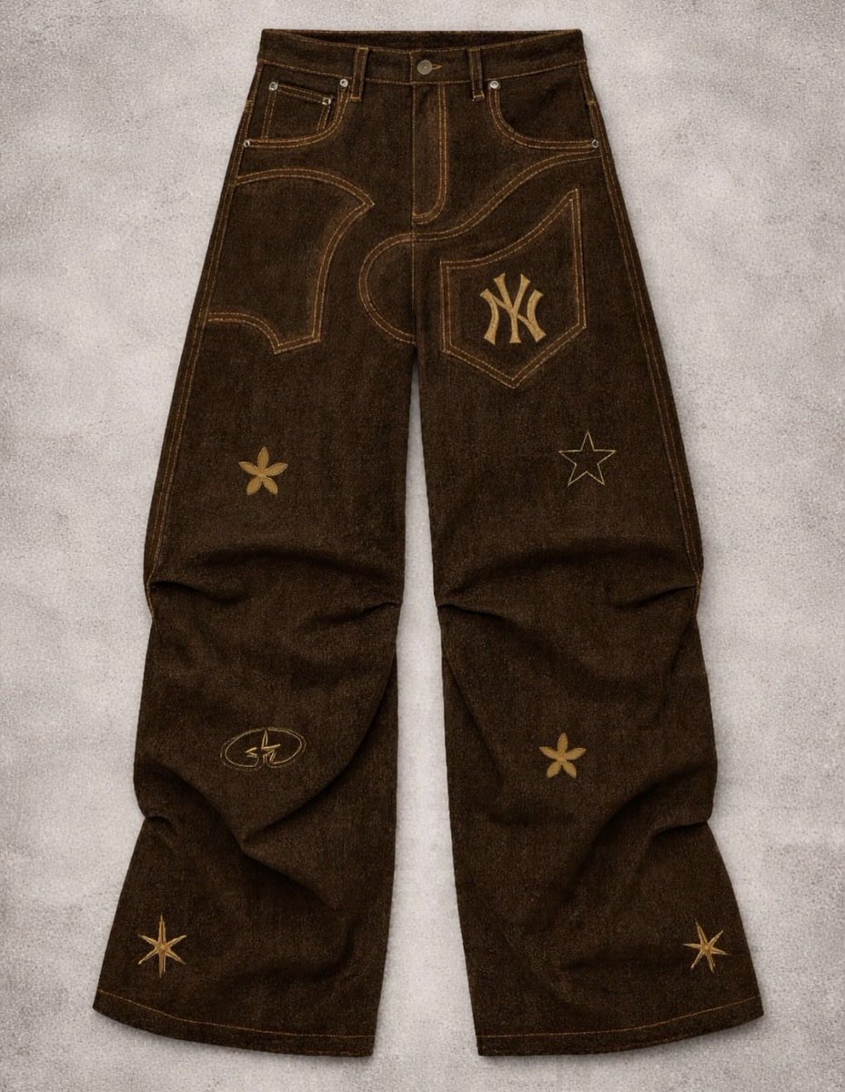 theattractmag's tweet photo. brown denim by déconner avec des figures https://t.co/55vehqnmRx