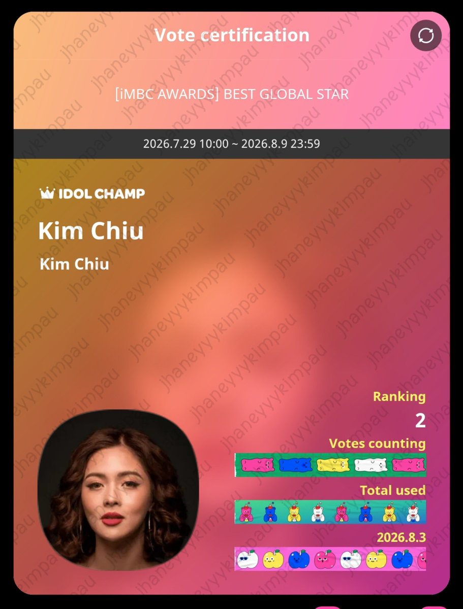 _jeheyniii's tweet photo. Fam!!! Let's keep voting for #KimChiu! No. 2 na siya now! Huhu let's widen the gap!!!! https://t.co/tDewGUS6Pk