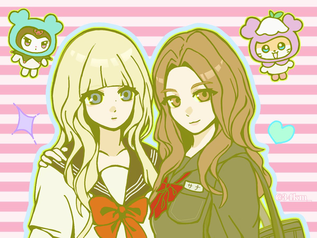 34km_'s tweet photo. 女子高中生🐧mina&amp;sana🐹

#트와이스 #사나 #TWICE #SANA #サナ
#MINA #미나 #ミナ #misana #SAMI #사미 #37line https://t.co/BDvlI4yH6D