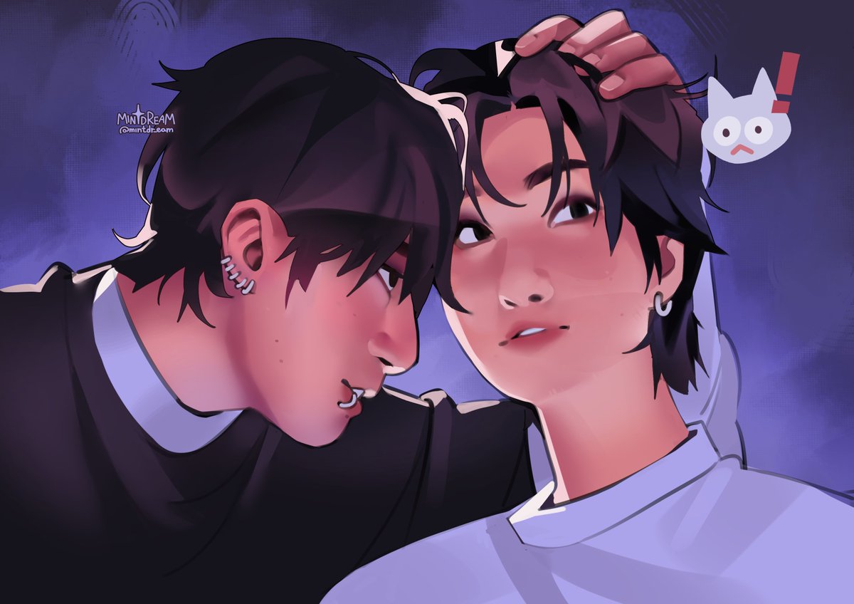 mintdr_eam's tweet photo. 🐰🐱 #btsfanart https://t.co/nfwqSyrCE3