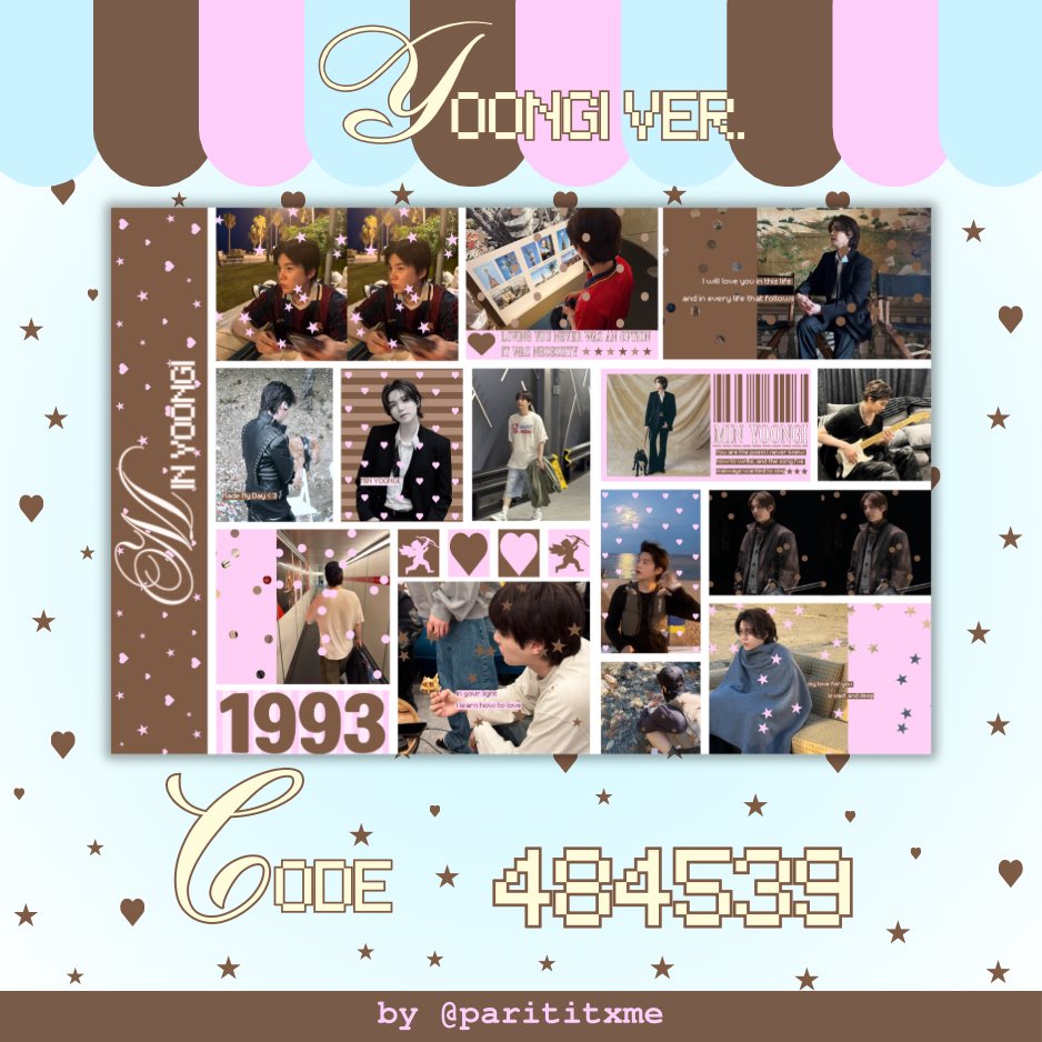 parititxme's tweet photo. 𓂂 ִ𝒦indly rt be𝒻ore use 👀♥️

✿ BANGTAN LOVER ตู้ moshi moshi

( เมมอื่นลงในเมนชั่นคับ💘💬 )

✿ 𝒞ode 📂🩷
rm : 538544
jin : 646296
yoongi : 484539
j-hope : 230897

ปริ้นแล้ว มาอวดกันได้นะคับ🏄🏻‍♀️🍵
𝒟o not repost &amp; personal use only ჱ̒⸝⸝> ·̫ <⸝⸝ᐡ💘⭐️

#artworkอาร์มี่ https://t.co/BkM06rfzmf