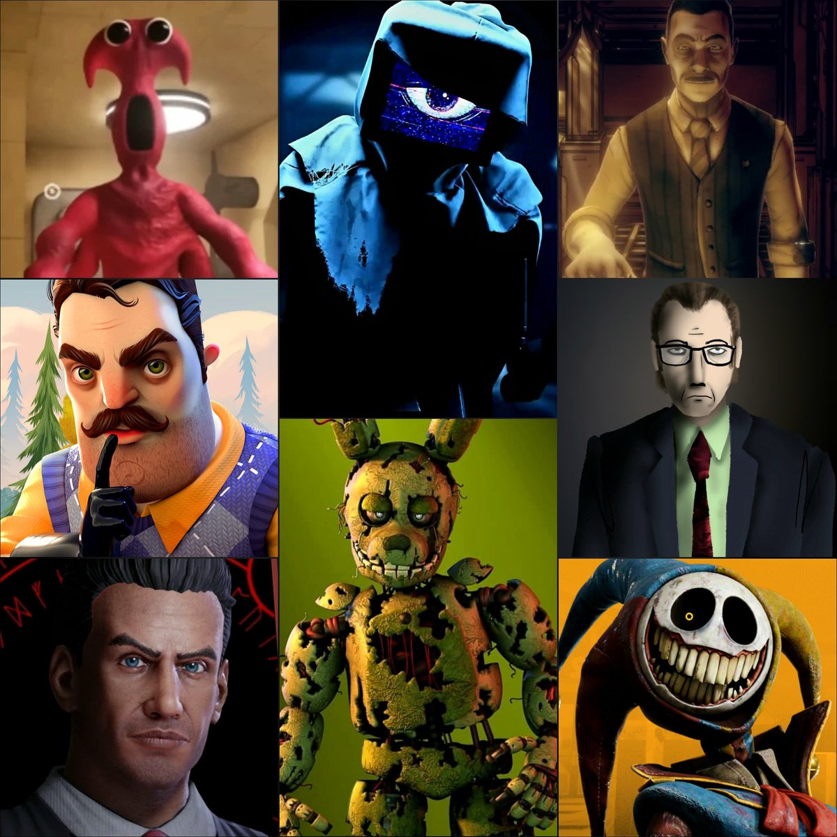 mascotmassacre's tweet photo. 🕊️ It’s International Forgiveness Day!

Which of these indie &amp; mascot horror characters would you forgive, despite knowing all the horrible things they’ve done? https://t.co/3dwXYmJF5s
