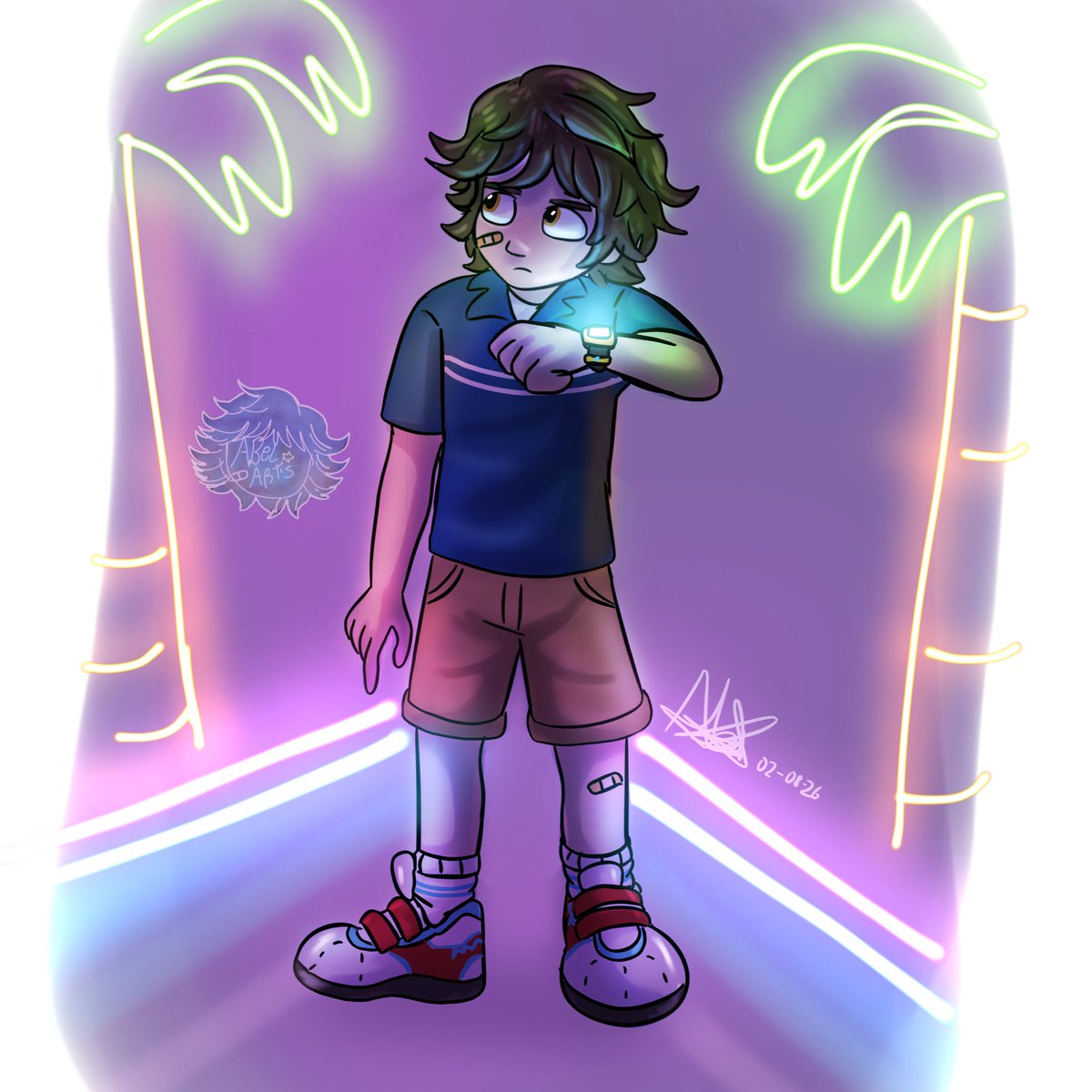 AbelSupestar's tweet photo. The protagonist of Security Breach 
Gregory 🩹🩹🔦art by me
#securitybreachfnaf 
#gregoryfnaf
#GGY https://t.co/wWQTt3A213