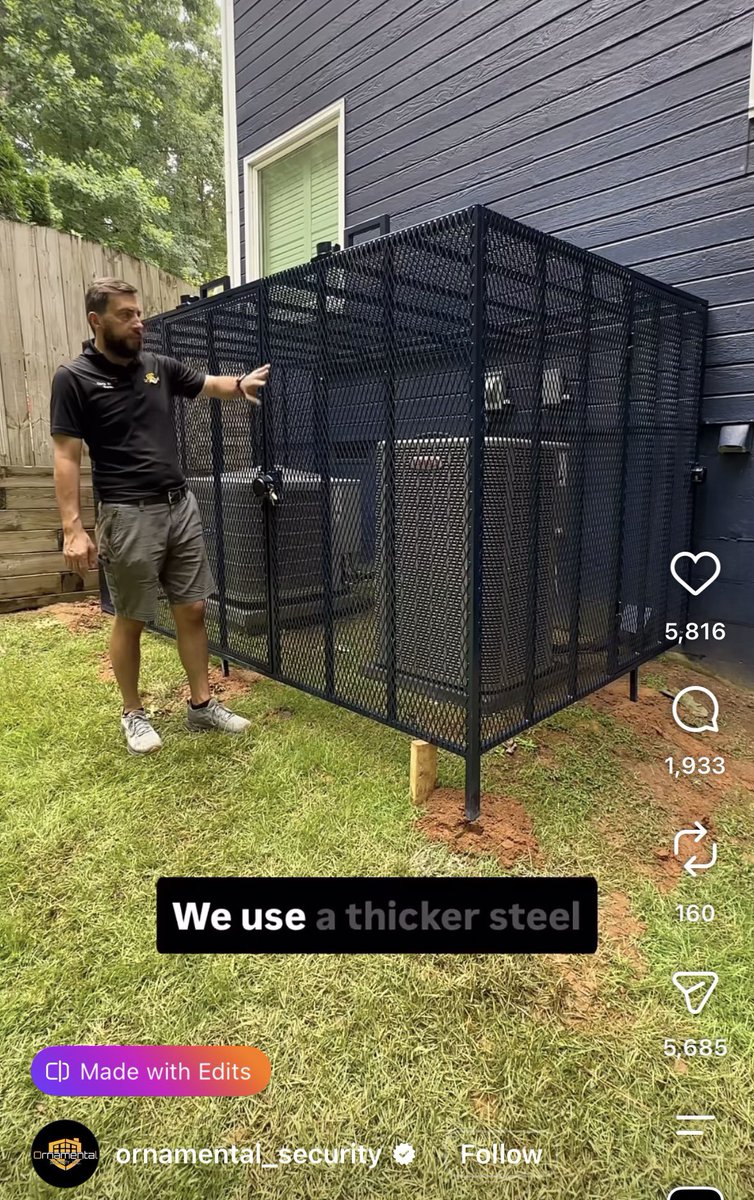 GAFollowers's tweet photo. People are starting to build cages around their A/C units in Atlanta.. this is crazy. 😔 https://t.co/uTBn724Fc4