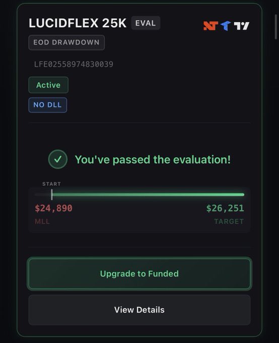 MapleStax_145's tweet photo. Passed 6 Lucid trading accounts today

The 25k is one of the best accounts to trade with

1 day to pass option in PRO

No funded consistency rule in FLEX

Use code “maple” for 30% off all Lucid accounts

Copy trade them and pass all at once!
￼ https://t.co/mjJEpqOL6i