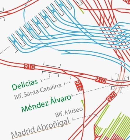 metalpotato_'s tweet photo. ahora con el corte de la C-10 hasta Delicias, que es apeadero, los trenes que vienen de Villalba se meten en la línea 916 (Bif. Santa Catalina - Santa Catalina) para dar la vuelta justo antes de llegar a la Bif. Museo 

en la app de Adif esta "estación" aparece como B1803 https://t.co/bz9xNQdtHn