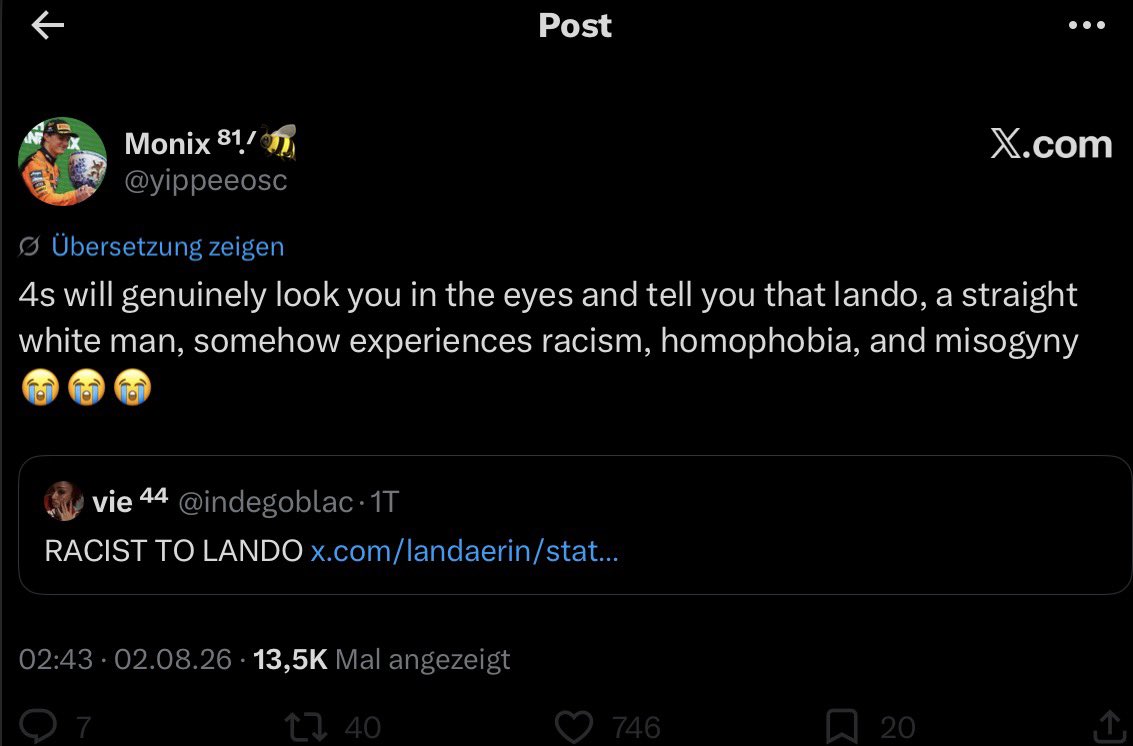stillcounting_4's tweet photo. if you think the hate targeting lando particularly last year wasn't at least partly rooted in homophobia and toxic masculinity, you are either dumb af fuck or you are acting deliberately obtuse. it's good to know that you lot dgaf about it, when it fits your agenda... https://t.co/3NFG6e0tdH