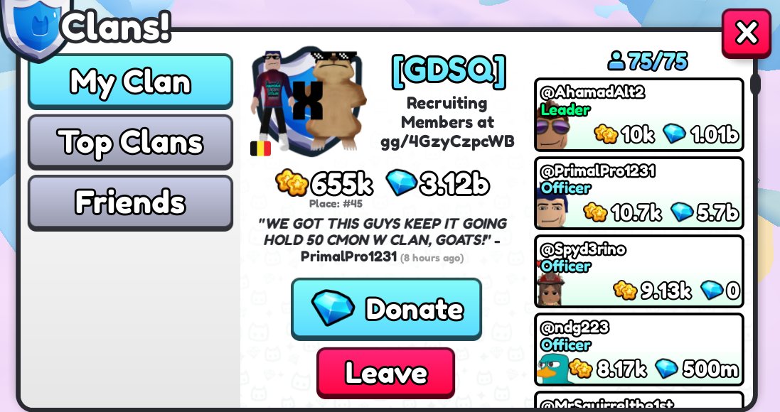 GDSQ_Clan's tweet photo. 1st Clan War Results (Lunar Battle) : Top 45 https://t.co/7BpYHlqHJD