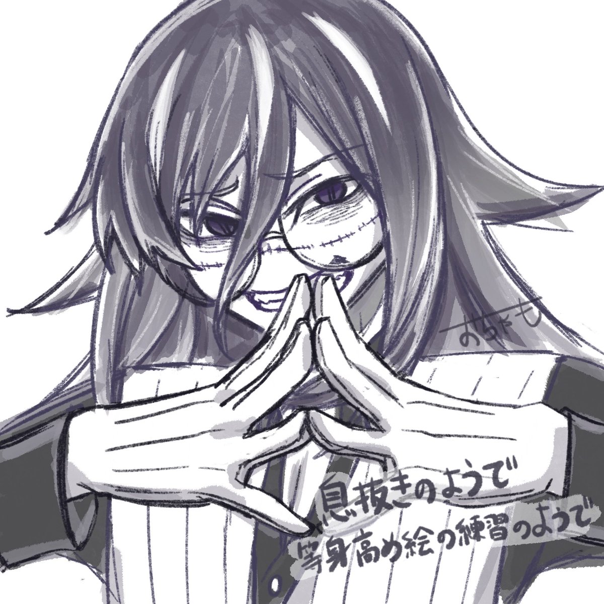 ochamoooooon's tweet photo. ミニキャラ続きも描くのですが
帽子描くのが苦手すぎるので気分転換に先回り🍑

丸メガネとツギハギ傷跡っていいよな https://t.co/kgf620buii