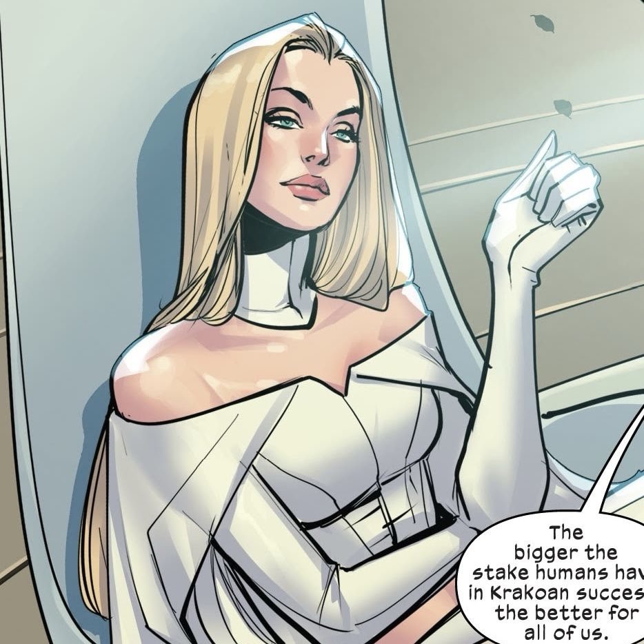 6rafe's tweet photo. samara weaving as emma frost i am so ready for you https://t.co/MCuQXCizaK