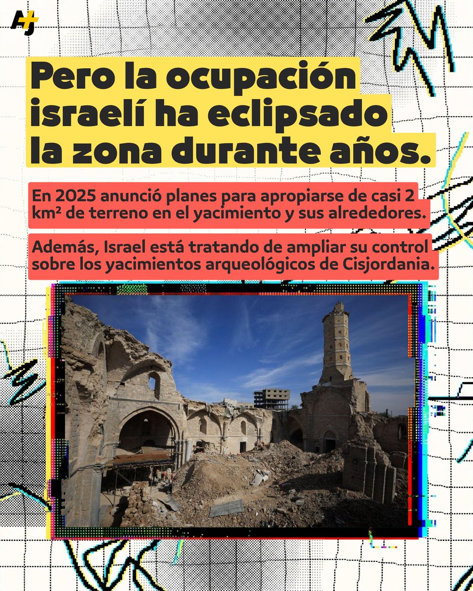ajplusespanol's tweet photo. Israel está destruyendo la historia palestina mediante expropiaciones planificadas de tierras en la ciudad palestina de Sebastia. https://t.co/06eaFoIfaj