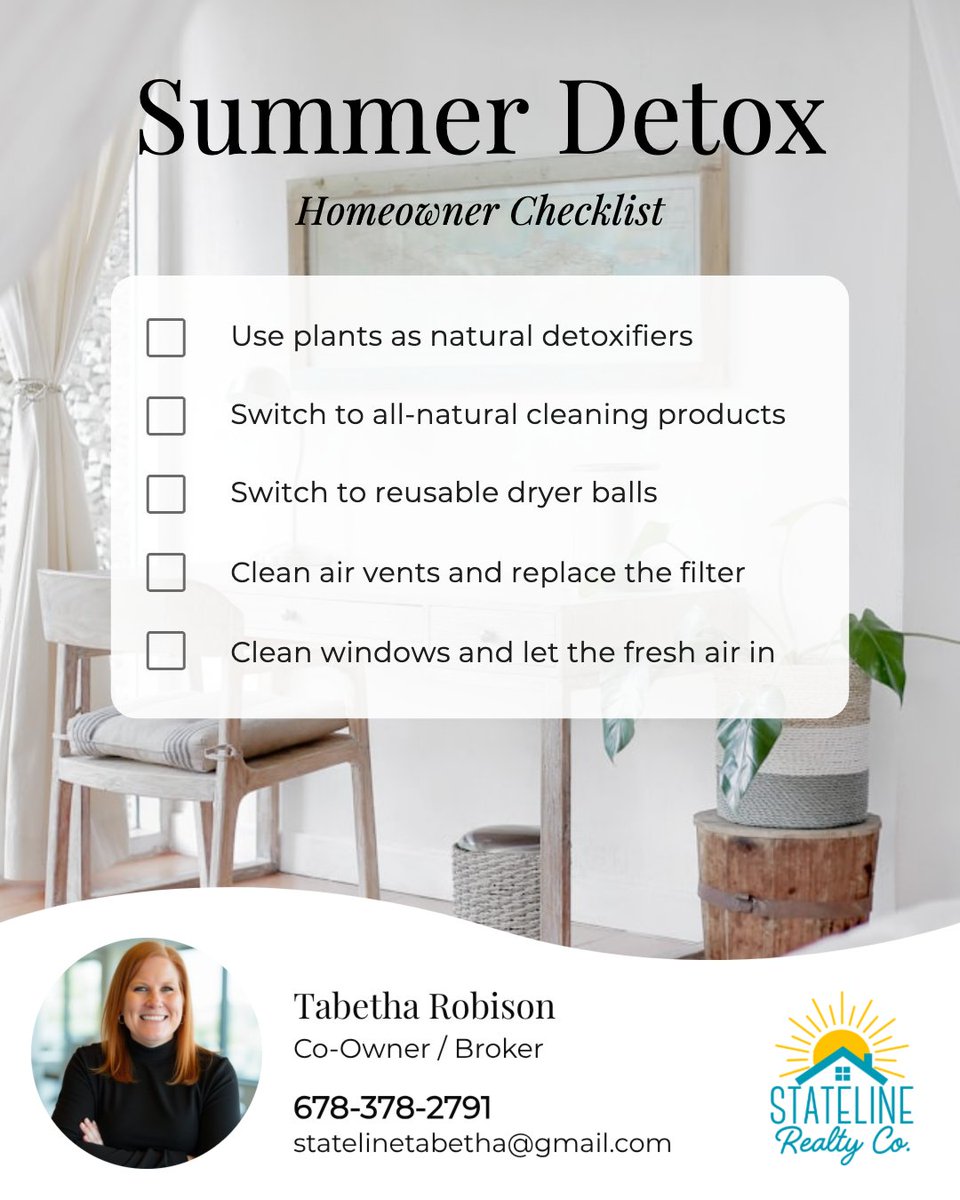 RealtorTabetha's tweet photo. This is the perfect time of year to give your home a little reset and tackle those often-overlooked cleaning tasks.
🧹 Save this post for your next weekend home refresh and enjoy a cleaner, more comfortable space all season long!
#Idoitall #statelinerealtyco https://t.co/09m027VCqa