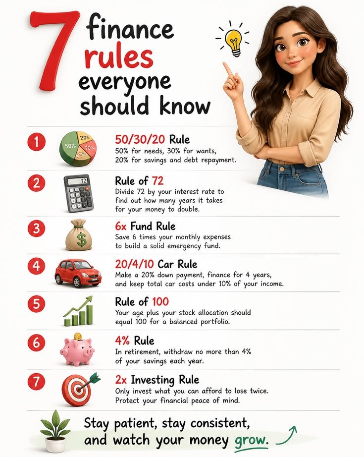 AI_Abdullah2238's tweet photo. 7 Finance Rules Everyone should know. https://t.co/ao7rw5hSFl