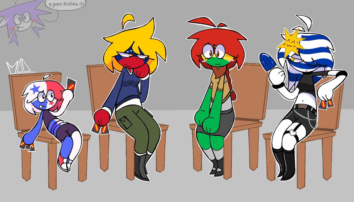 modiouzilla58's tweet photo. Noche de chicas :D 🇵🇦🇻🇪🇧🇴🇺🇾
#countryhumans #countryhumanspanama #countryhumansvenezuela #countryhumansbolivia #countryhumansuruguay #panama #venezuela #bolivia #uruguay #art #digitalart #artist #drawing https://t.co/42Hh3IBaLu