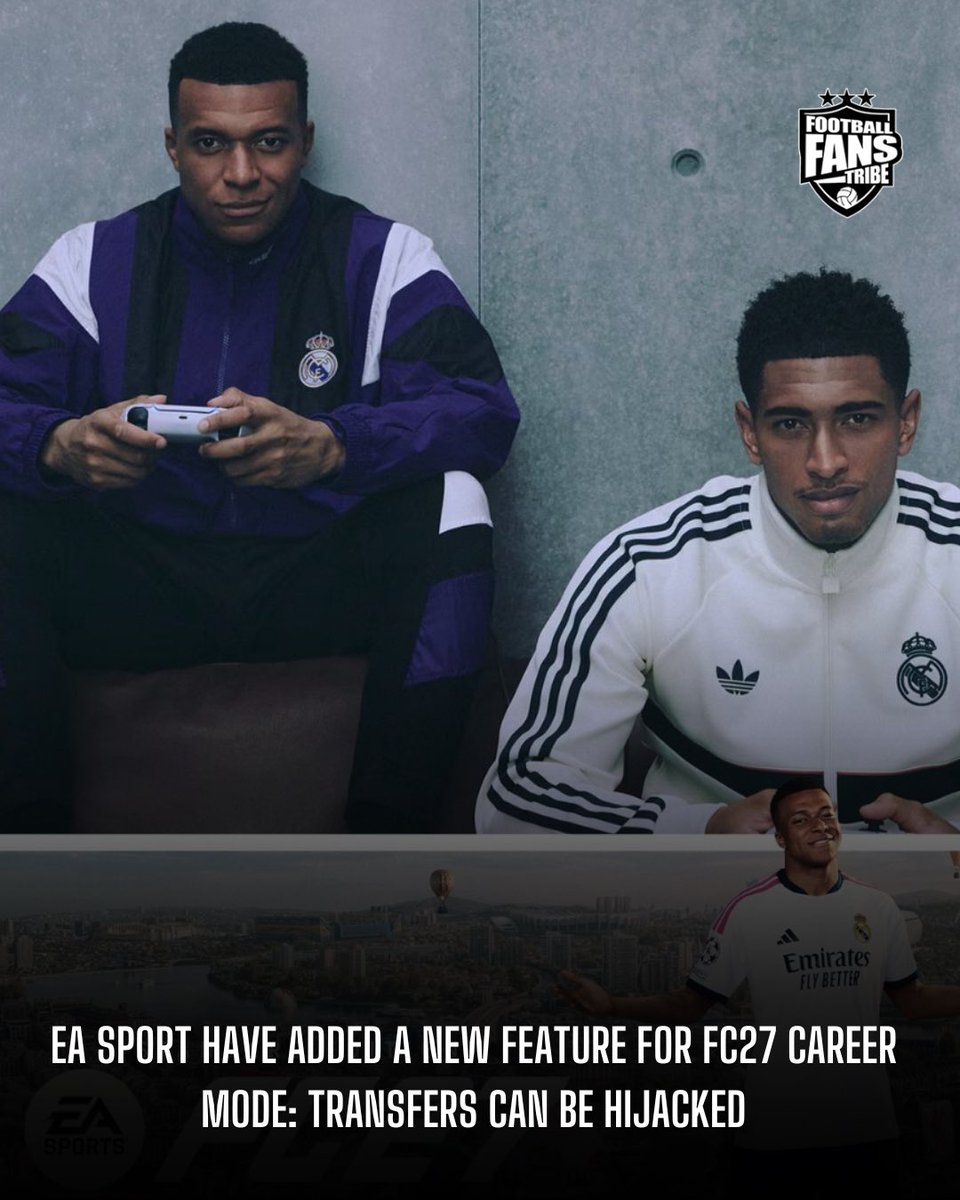 FansTribeHQ's tweet photo. ๐จ๐ฎ EA Sports FC 27 introduces โTransfer Hijackingโ to Career Mode, and the internet is already calling it the โChelsea Effect.โ ๐๐
The transfer market just got a massive upgrade! ๐๐
#EASportsFC27 #FCCareerMode #TransferHijack #FC27 #GamingNews https://t.co/q41kIGnM5f