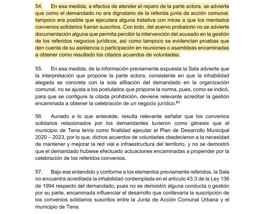 Melovides's tweet photo. Niegan la nulidad electoral que se pretendía contra un concejal. Si bien el demandado pertenecía como afiliado a la junta de acción comunal que un año antes a su elección suscribió un convenio con el municipio, este no intervino y ni siquiera tenía voto. https://t.co/pw2ISgO95H https://t.co/UkpQLvHpHM