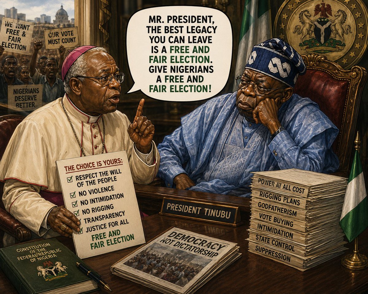 i_am_agbeke's tweet photo. The Catholic bishop is a Yoruba man. 😏

Tomorrow, I don’t want to hear, “Yorubas are the ones supporting Tinubu.” 🫩

No.

APC supporters are supporting their candidate.

Politics is a matter of individual choice, not tribal identity.

Going forward, no add my tribe join. I take God beg una. 🙏🏽
